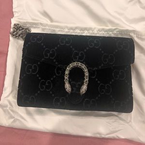 Authentic Gucci Dionysus Chain wallet GG velvet small